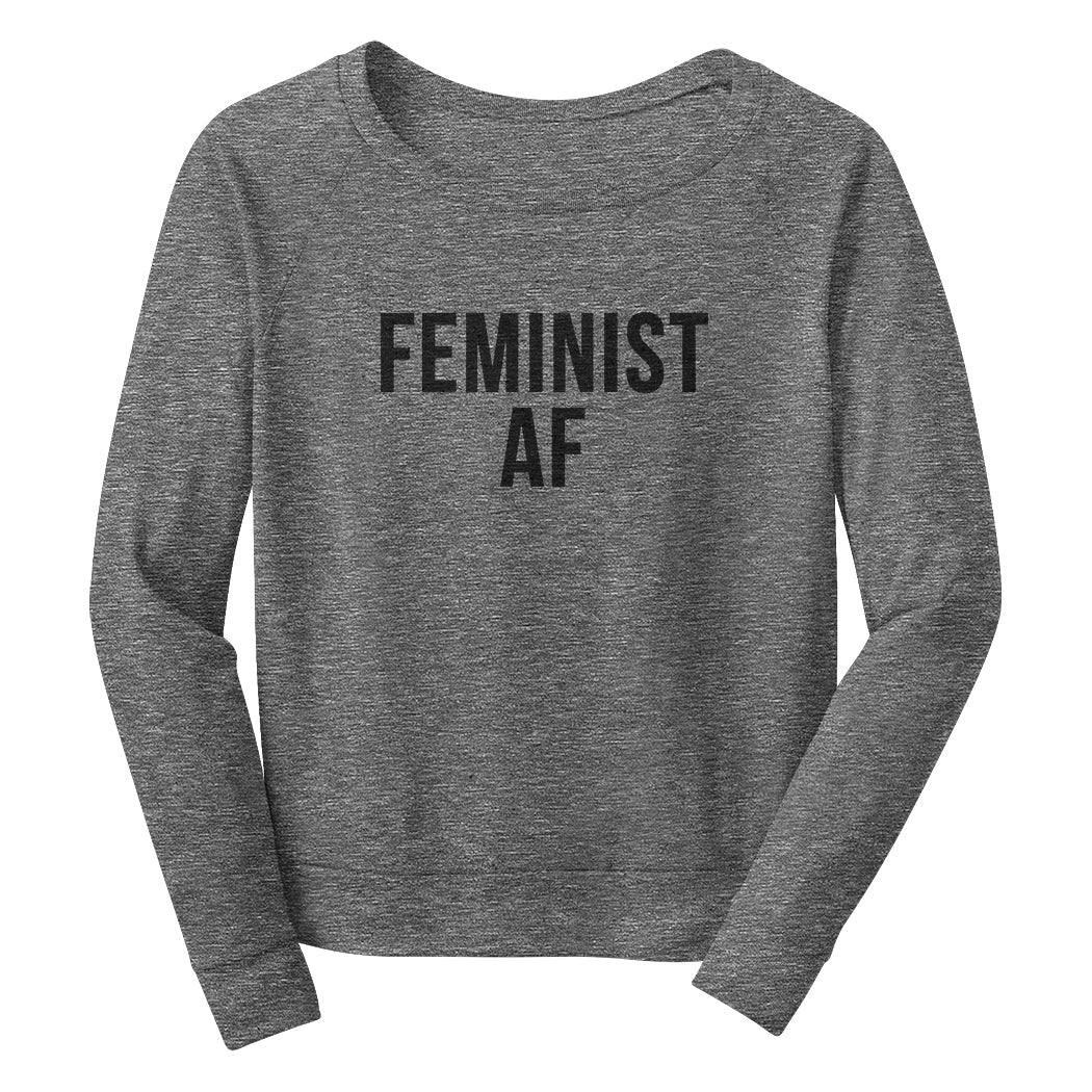 FEMINIST AF Wide Neck Sweatshirt